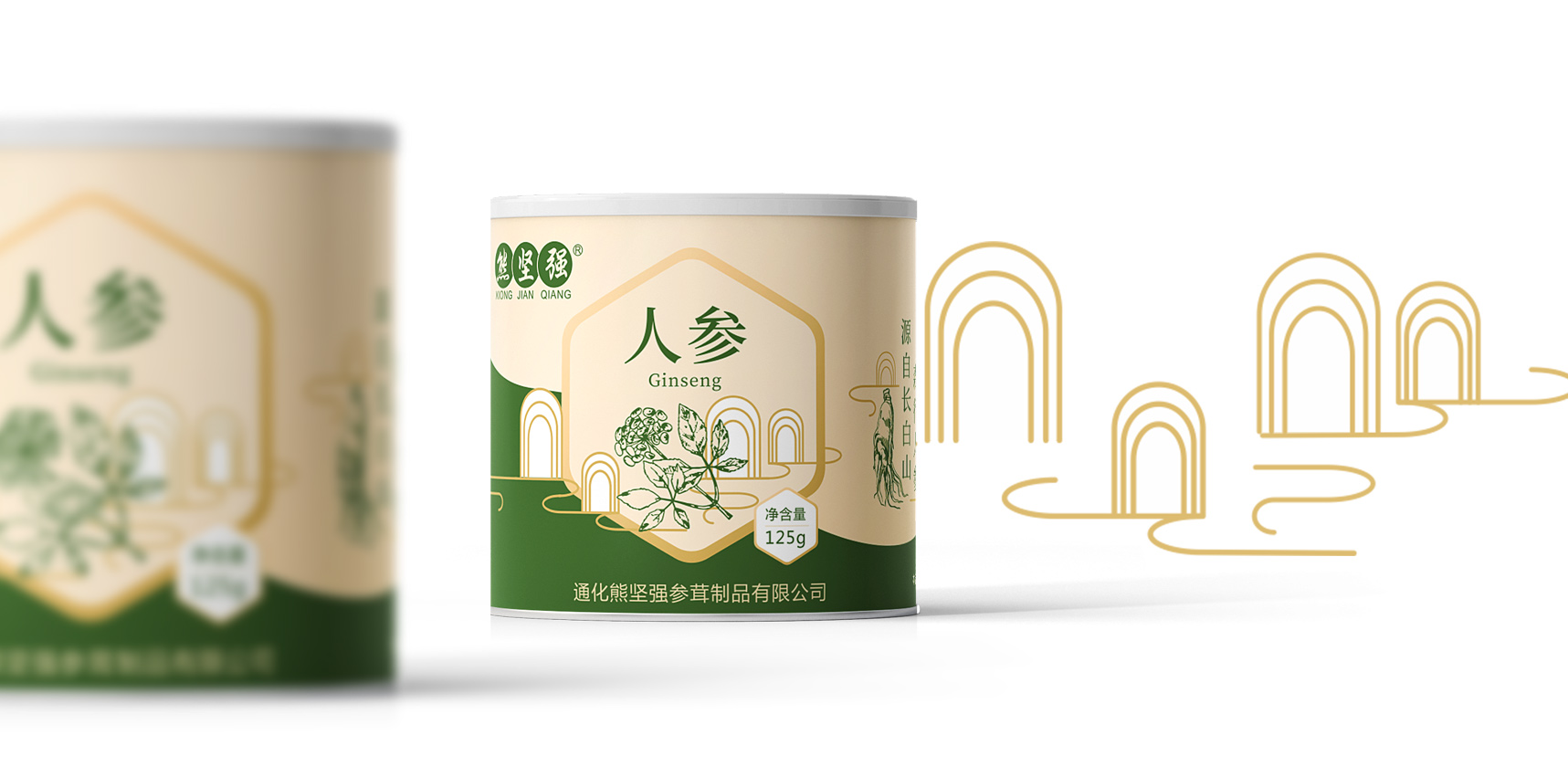 熊堅(jiān)強(qiáng)人參包裝設(shè)計(jì)